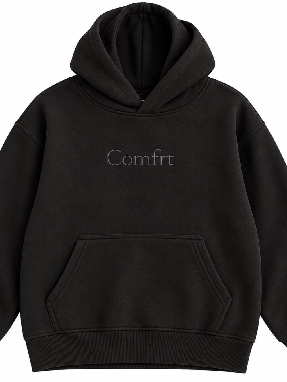 Kids Black 'Comfrt' Hooded Sweatshirt